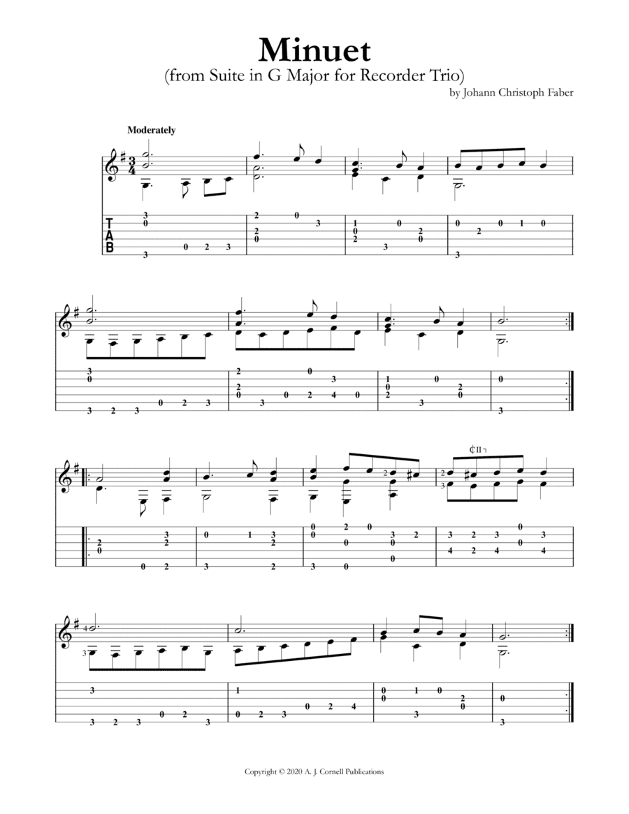 Minuet (from Suite in G Major for Recorder Trio) (arr. Mark Phillips)