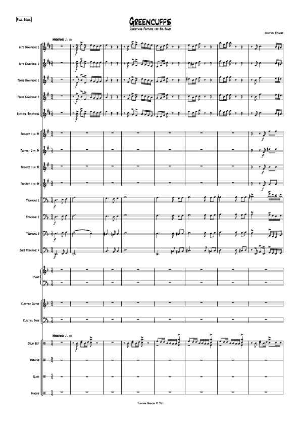 Greencuffs - Big Band jazz/latin version of Greensleeves (arr. Jonathan Spencer)