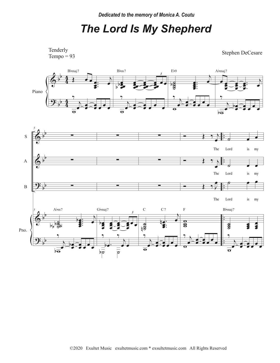 The Lord Is My Shepherd (SAB)