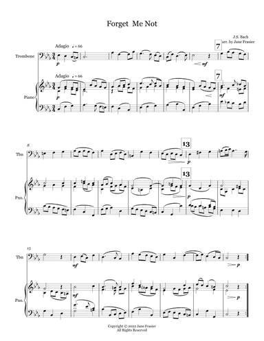 Forget Me Not (Vergiss mein nicht) (arr. Jane Frasier)