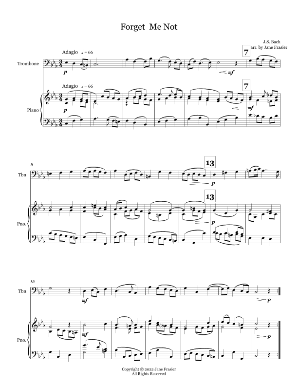 Forget Me Not (Vergiss mein nicht) (arr. Jane Frasier)