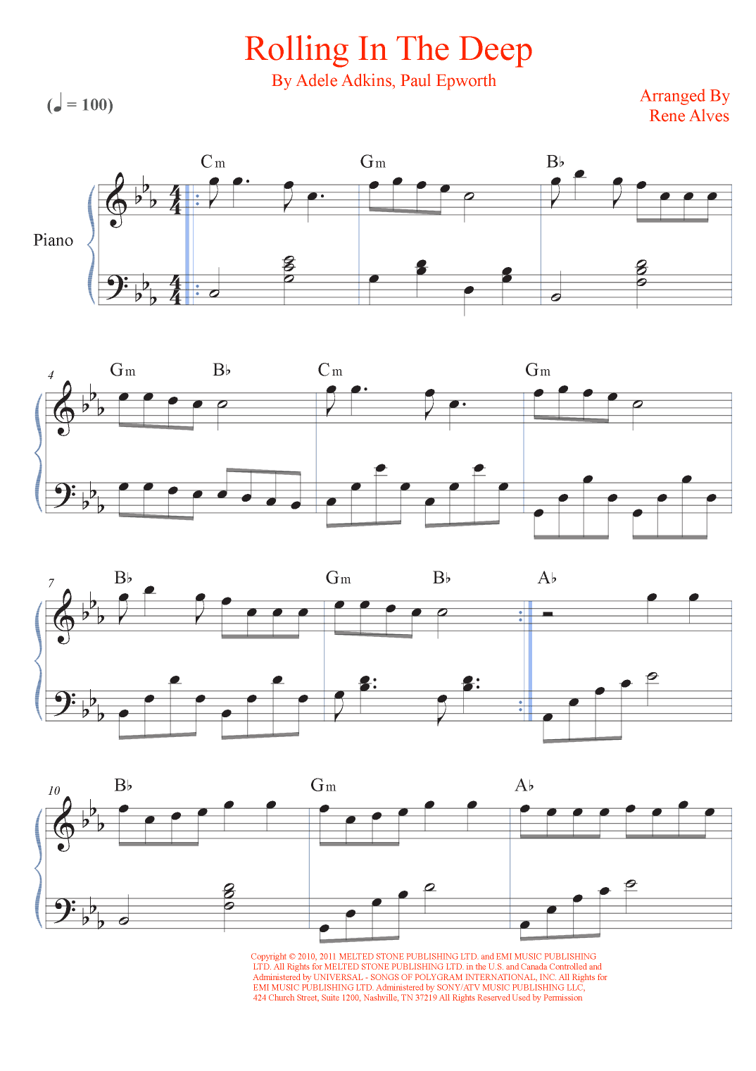 Rolling In The Deep (arr. Rene Alves)