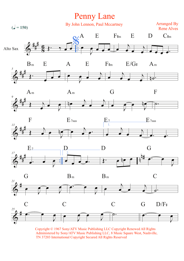 Penny Lane (arr. Rene Alves)