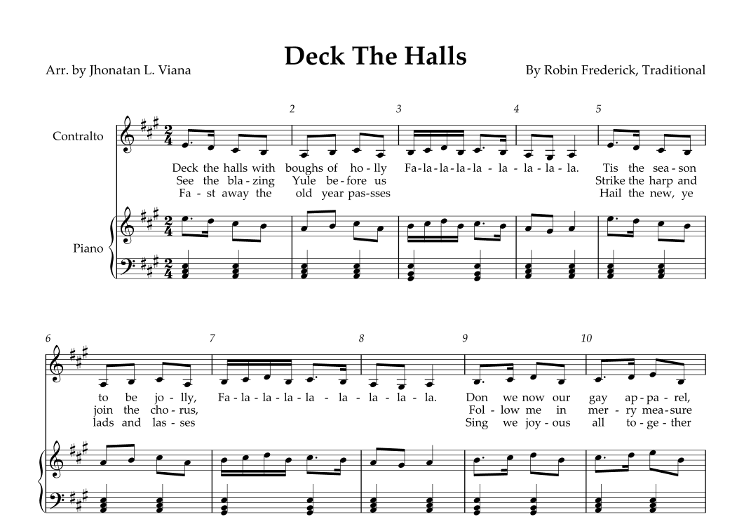 Deck The Halls (arr. Jhonatan Lucio Viana)