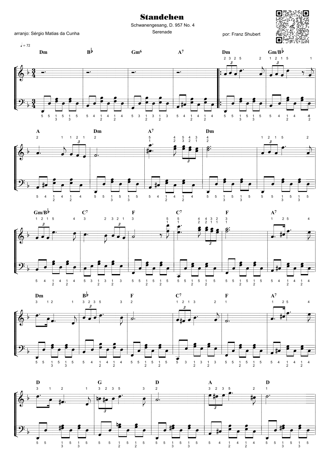 Serenade - D.957, Ständchen (arr. Sérgio Matias da Cunha)