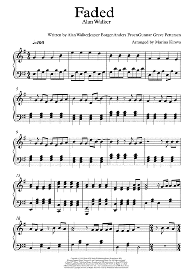 Faded (arr. Arranged by Marina Kirova)