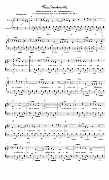 Venid pastorcillos. Villancico por: Jeremías Quintero Gutiérrez (arr. Juan Carlos Cortés A.)