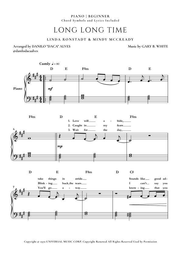 Long Long Time (arr. Danilo "Daca" Alves)