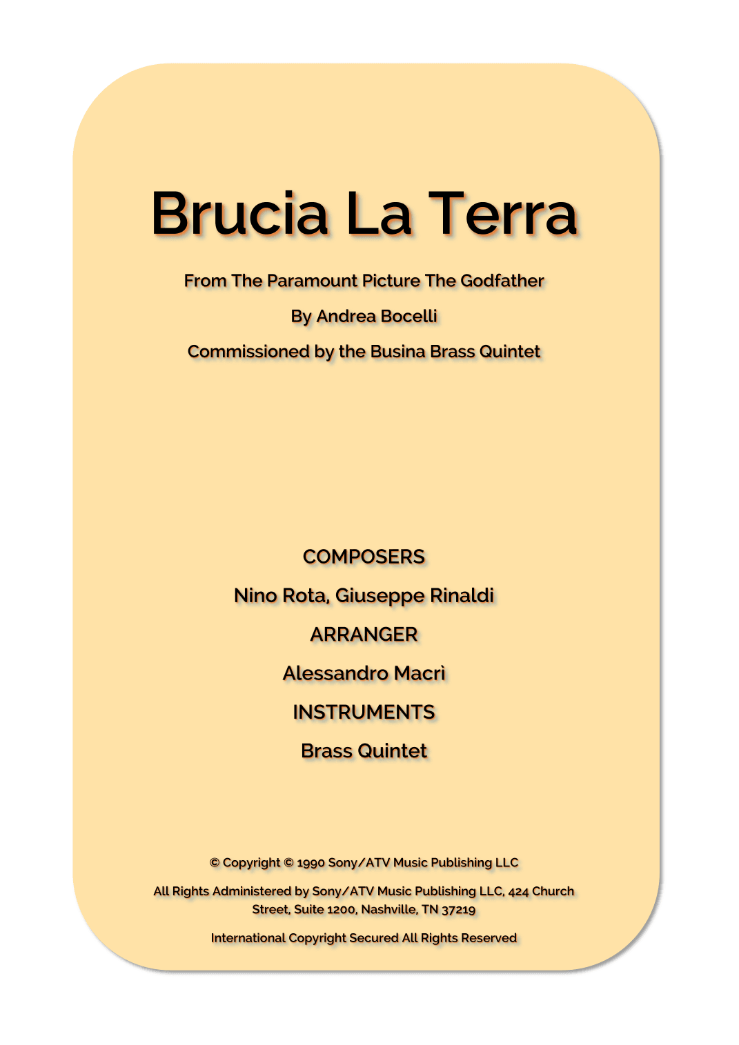 Brucia La Terra (arr. Alessandro Macrì)