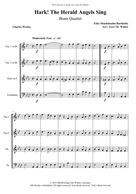Hark! The Herald Angels Sing (arr. Gert Th. Walter)
