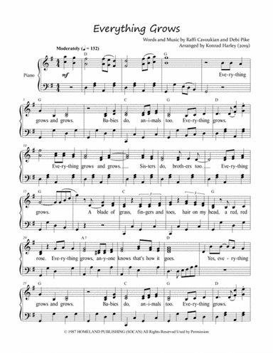 Everything Grows (arr. Konrad Harley)