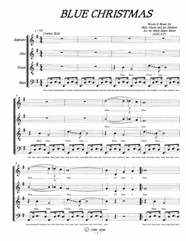 Blue Christmas (arr. Mark James Meier (ASCAP))