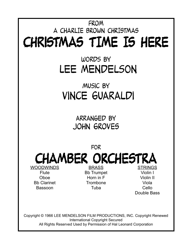 Christmas Time Is Here (arr. John Groves)