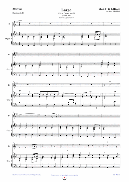 Largo (Serse) (arr. Josef STASTNY)