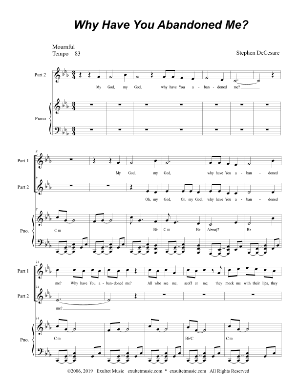 Why Have You Abandoned Me? (for 2-part choir)
