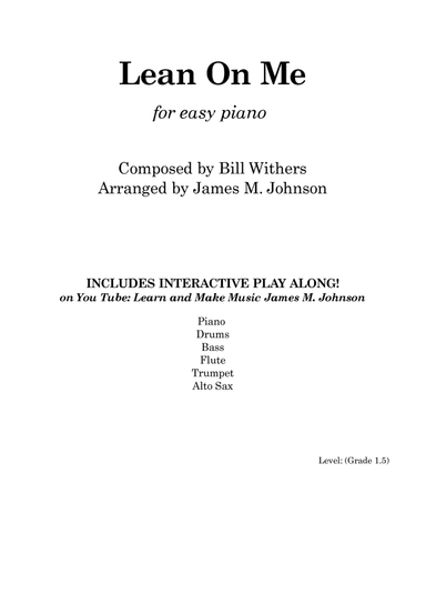 Lean On Me (arr. James M. Johnson)