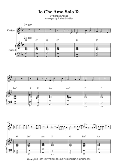 Io Che Amo Solo Te (arr. Rafael Schäfer)
