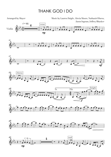 Thank God I Do (arr. Slayer)