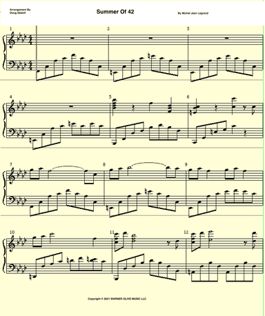 Summer Of 42 (arr. Doug Abbott)