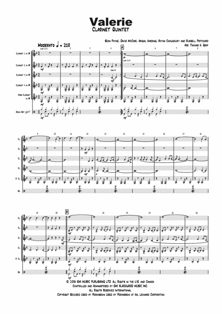 Valerie (arr. Thomas H. Graf)