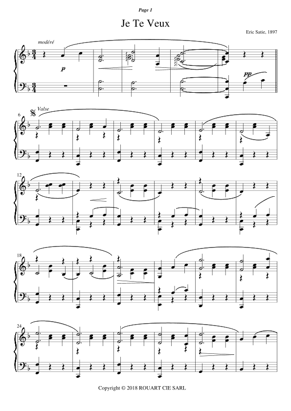 Je Te Veux (arr. Volker Coutandin)