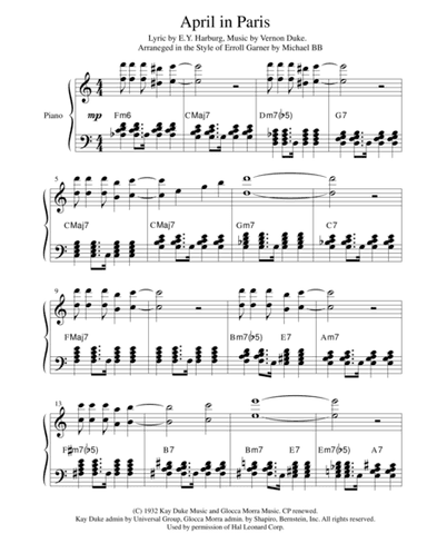 April In Paris (arr. Michael Butkus-Bomier)