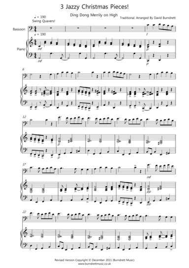 3 Jazzy Christmas Pieces for Bassoon And Piano (arr. David Burndrett)