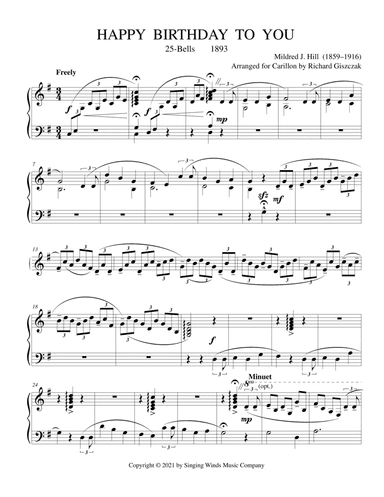25B. Happy Birthday to You (arr. Richard Giszczak)