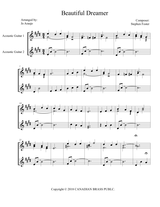 BEAUTIFUL DREAMER (arr. JO ARAÚJO)