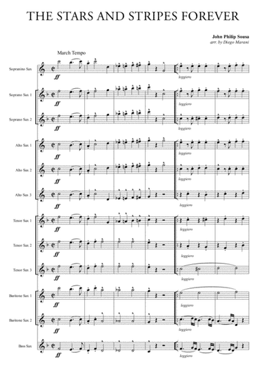 The Stars and Stripes Forever for Saxophone Ensemble (arr. Diego Marani)