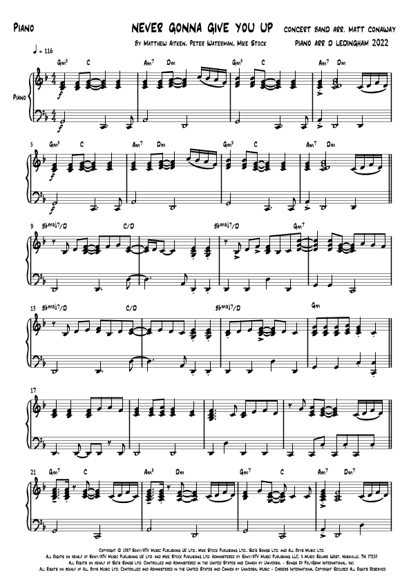Never Gonna Give You Up (arr. Musiscorz)