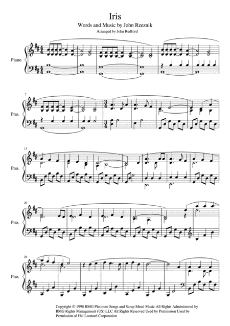 Iris (arr. John Redford)