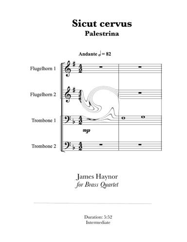 Sicut cervus for Brass Quartet (arr. James Haynor)