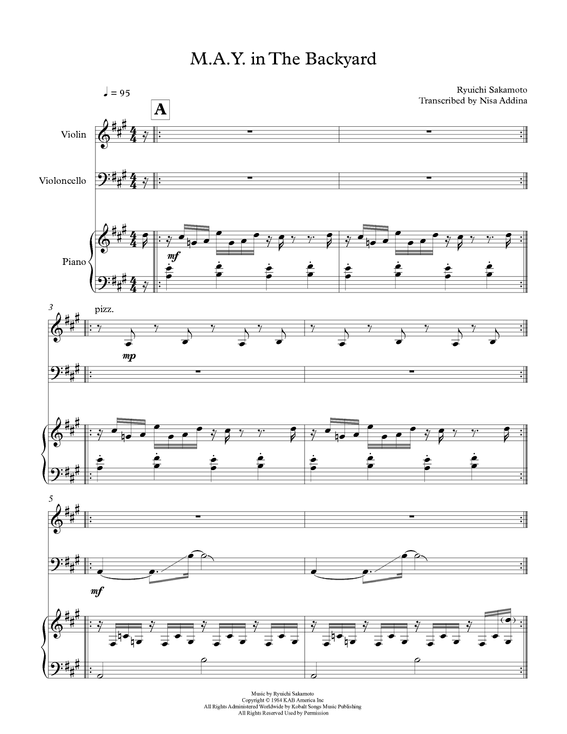 M.a.y. In The Backyard (arr. Nisa Addina Mohamad Taufik)