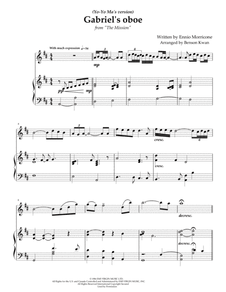 Gabriel's Oboe (arr. Benson Kwan)