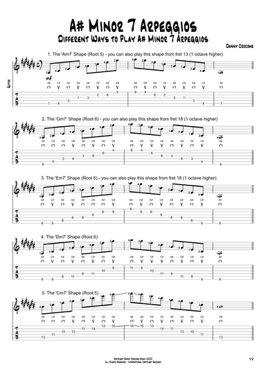 A# Minor 7 Arpeggios (5 Ways to Play)
