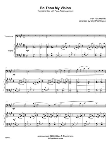 BE THOU MY VISION - TROMBONE SOLO with Piano Accompaniment (arr. Glen Poehlmann)