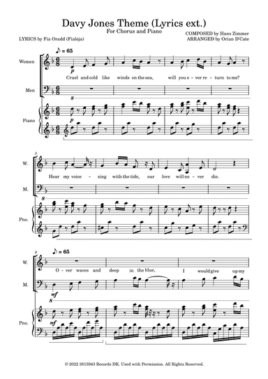 Davy Jones (arr. Orian D'Cate)