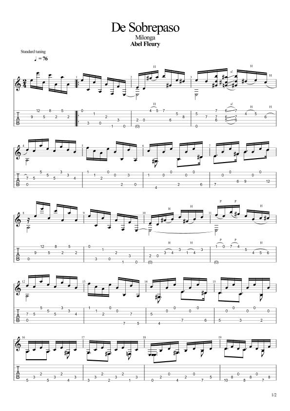 De Sobrepaso (Milonga) (arr. Leonardo Ramos)