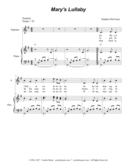 Mary's Lullaby (Duet for Soprano and Mezzo Soprano solo)