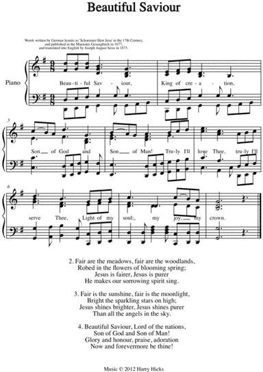 Beautiful Saviour. A new tune to a wonderful old hymn.
