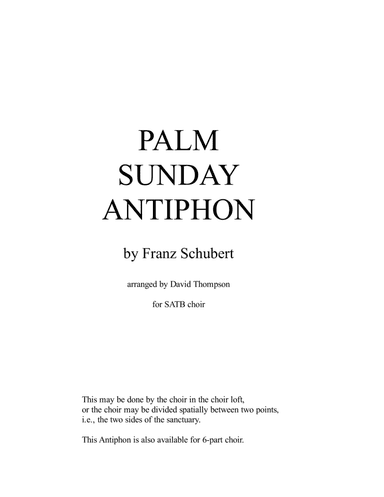 Palm Sunday Antiphon (arr. David Thompson)