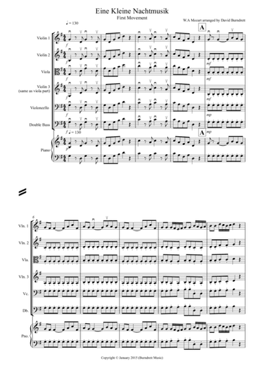 Eine Kleine Nachtmusik (1st movement) for String Orchestra (arr. David Burndrett)