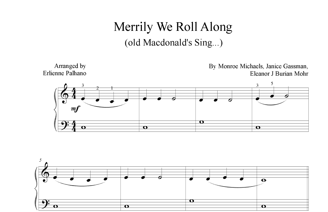 Merrily We Roll Along (old Macdonald's Sing...) (arr. Erlienne Palhano)