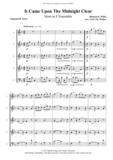 It Came Upon The Midnight Clear (arr. Gert Th. Walter)