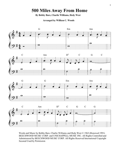 500 Miles Away From Home (arr. William C. Woods)