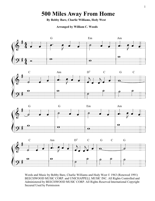500 Miles Away From Home (arr. William C. Woods)
