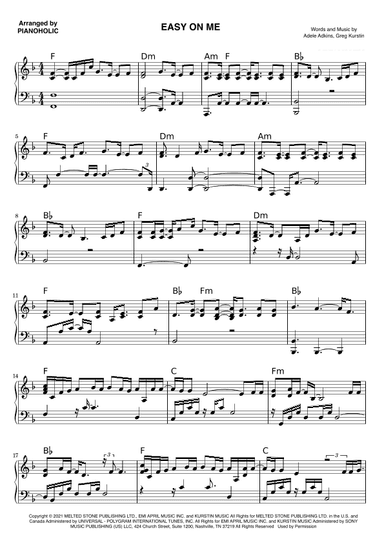 Easy On Me (arr. PIANOHOLIC)