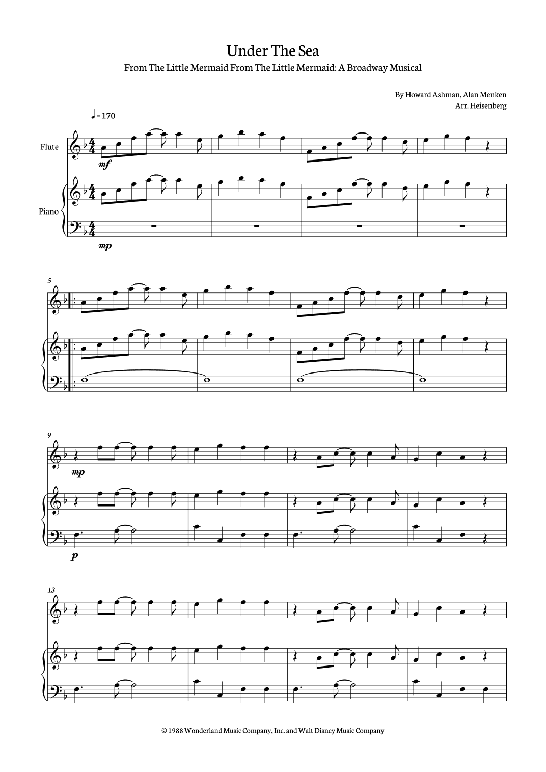 Under The Sea (arr. Heisenberg)