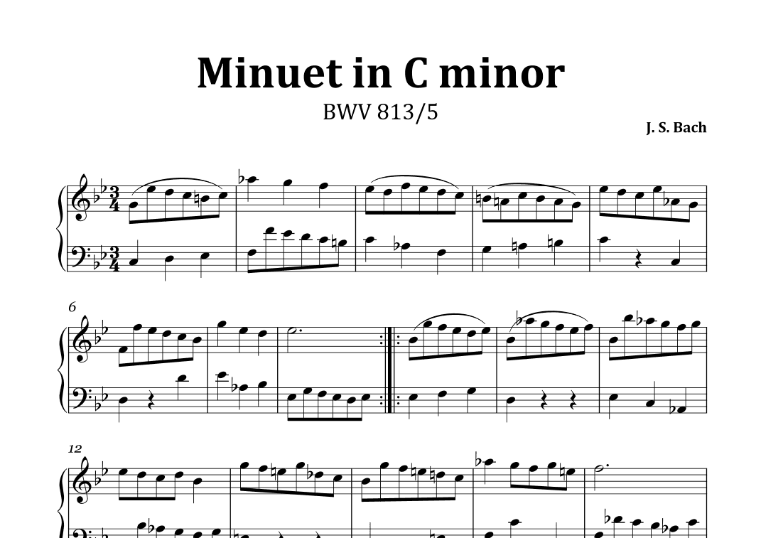 Minuet in C minor, BWV 813/5 (arr. J. S. Bach)
